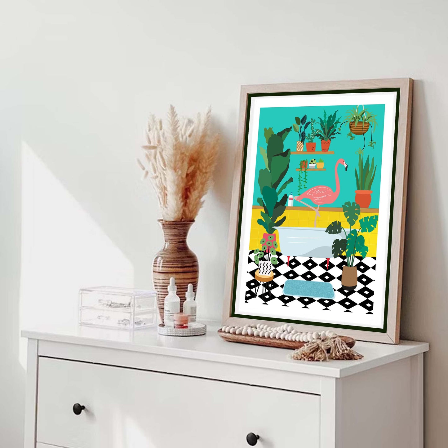 FLAMINGO BATHTIME | CANVAS