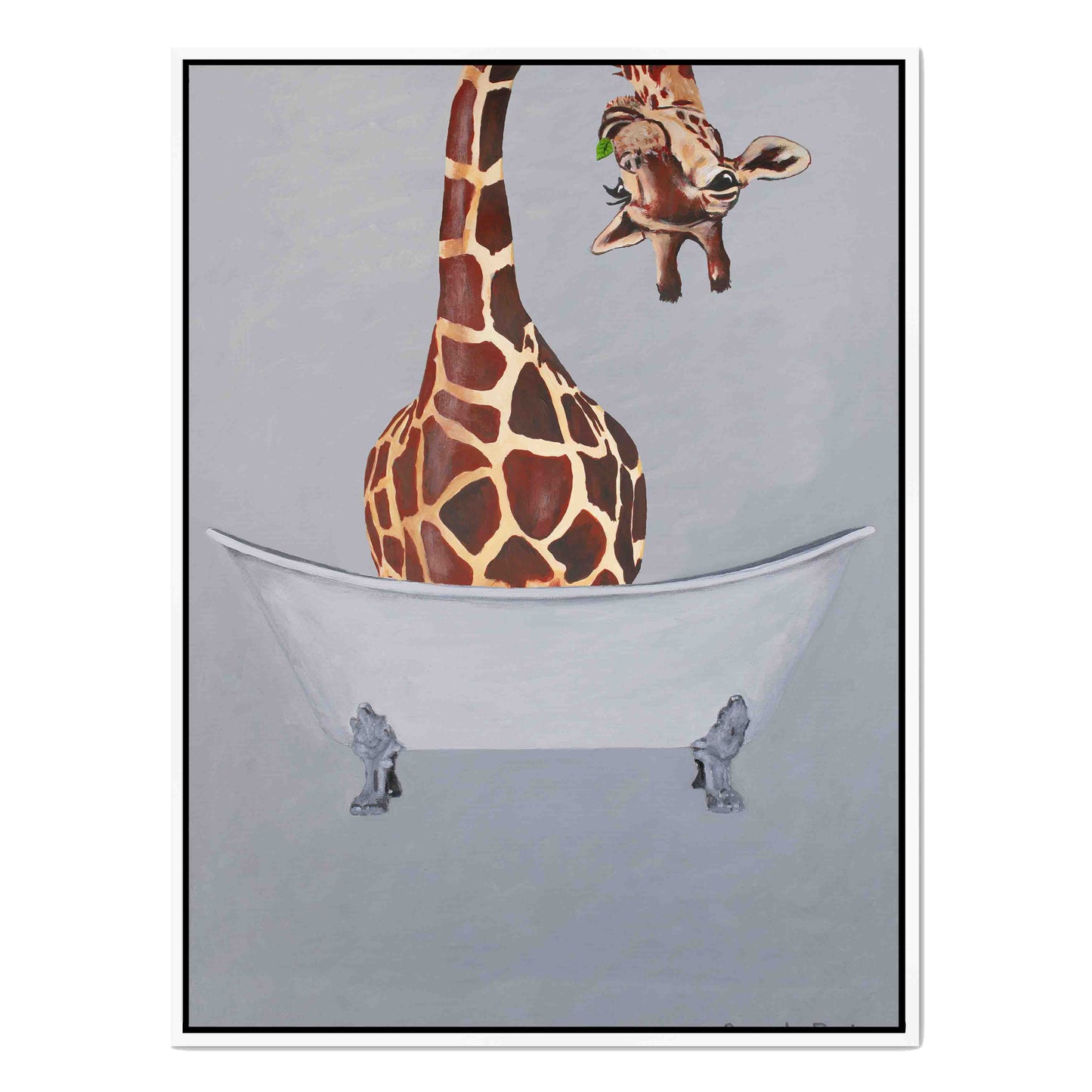 GIRAFFE IN BATHTUB | CANVAS