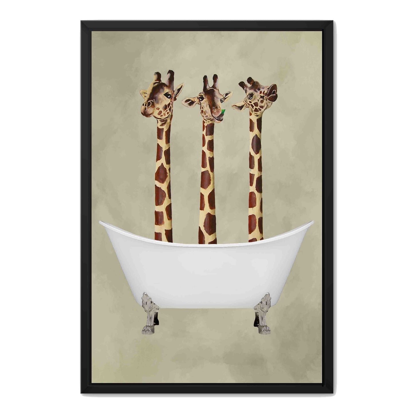 GIRAFFES IN BATHTUB | CANVAS
