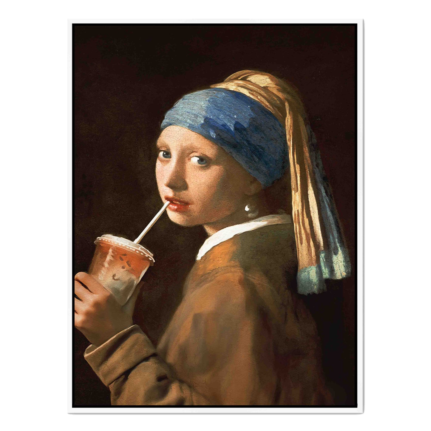 GIRL WITH ICED LATTE | CANVAS
