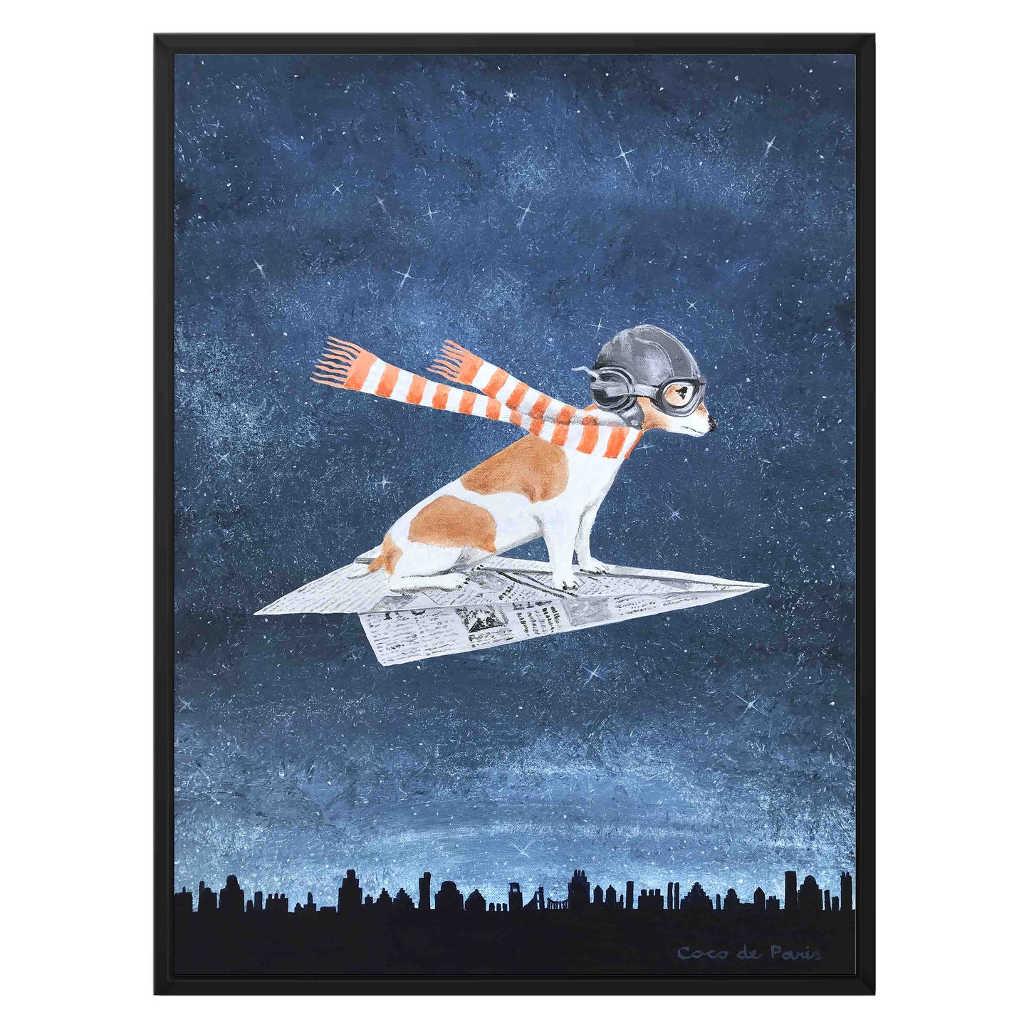 JACK RUSSELL ON PAPER PLANE | CANVAS