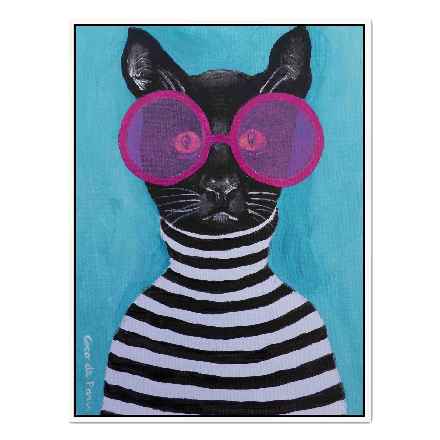 STRIPY BLACK CAT | CANVAS