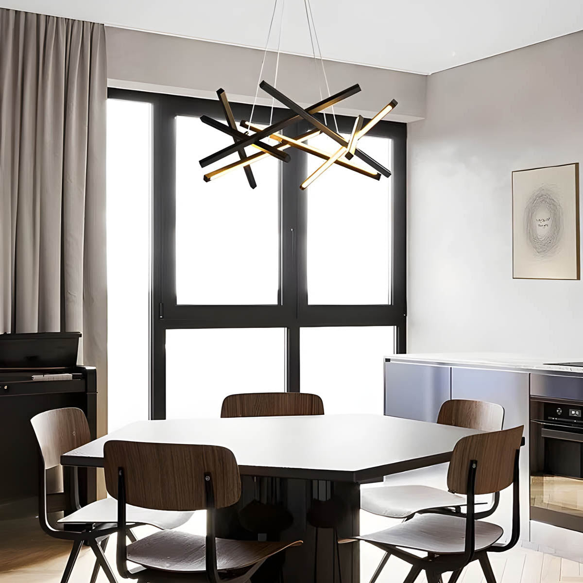 ACANTHA (Reduced Price | Black | 85cm / Tricolor Dimmable (RC + App)