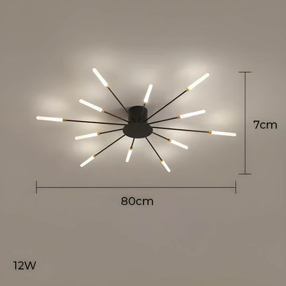 STELLA (Reduced Price | Black, 12 Heads, 80cm, Neutral White)