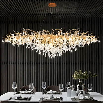 GEORGIA (Reduced Price | Gold / Long Chandelier | 160cm / Neutral White | 4000K)