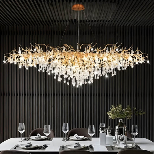 GEORGIA (Reduced Price | Gold / Long Chandelier | 160cm / Neutral White | 4000K)