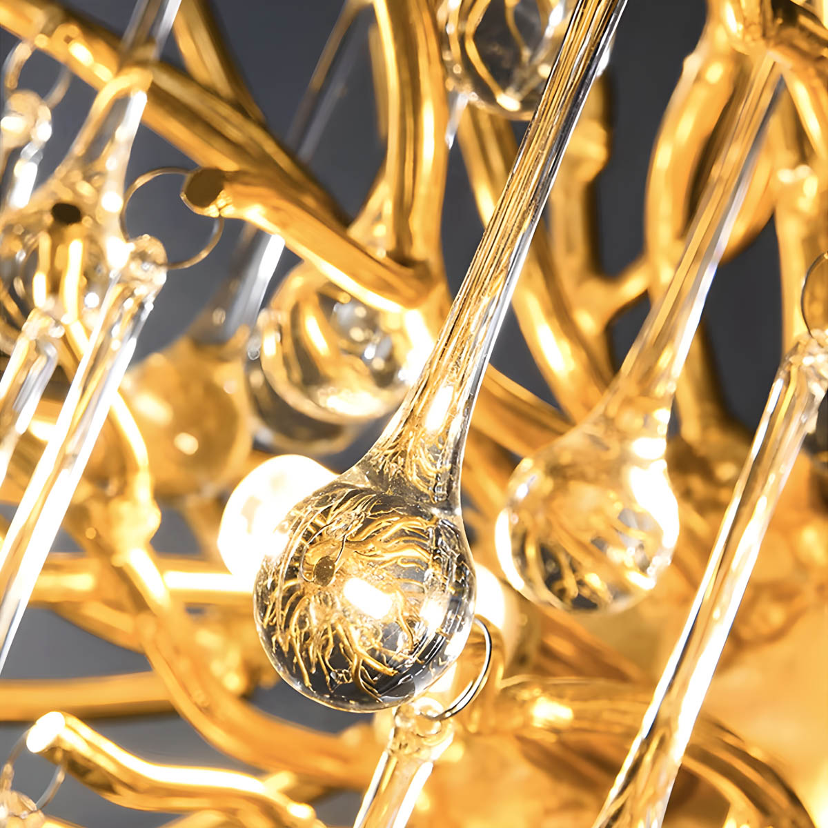 GEORGIA (Reduced Price | Gold / Long Chandelier | 160cm / Neutral White | 4000K)