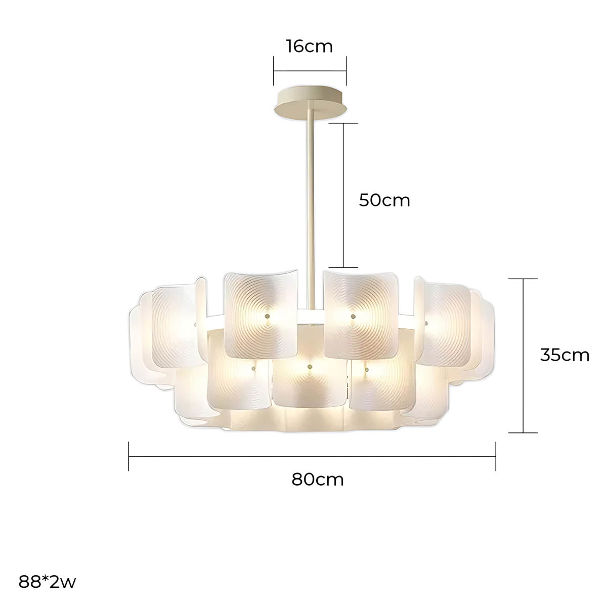 SWANSEA (Reduced Price | Chandelier | 80cm / Warm White)