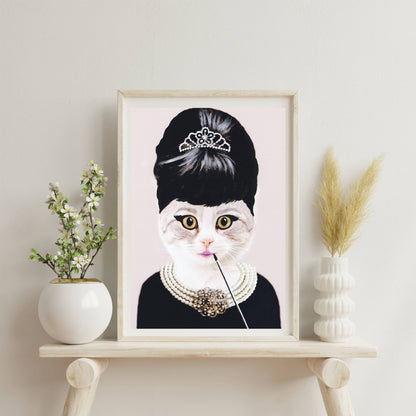 AUDREY HEPBURN CAT | PRINT