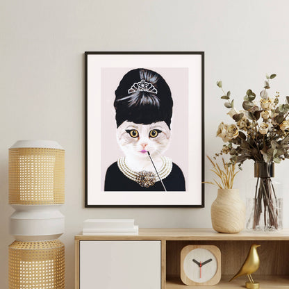 AUDREY HEPBURN CAT | PRINT