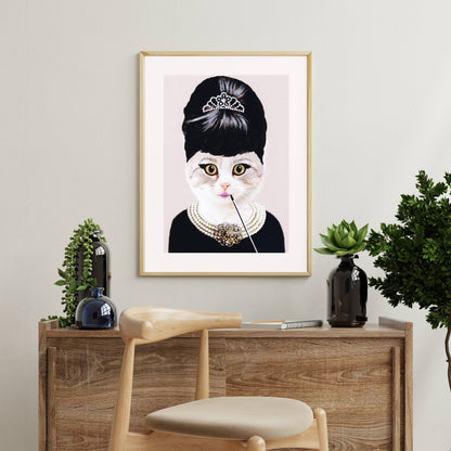 AUDREY HEPBURN CAT | PRINT