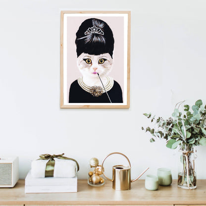 AUDREY HEPBURN CAT | PRINT