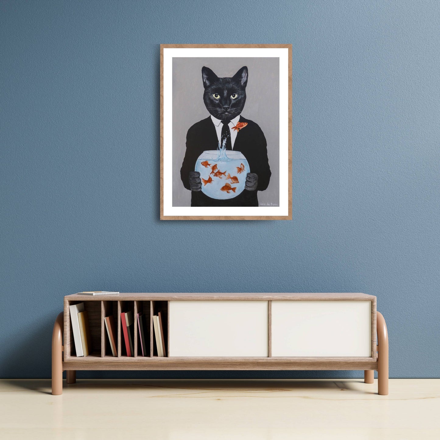 BLACK CAT WITH FISHBOWL | PRINT