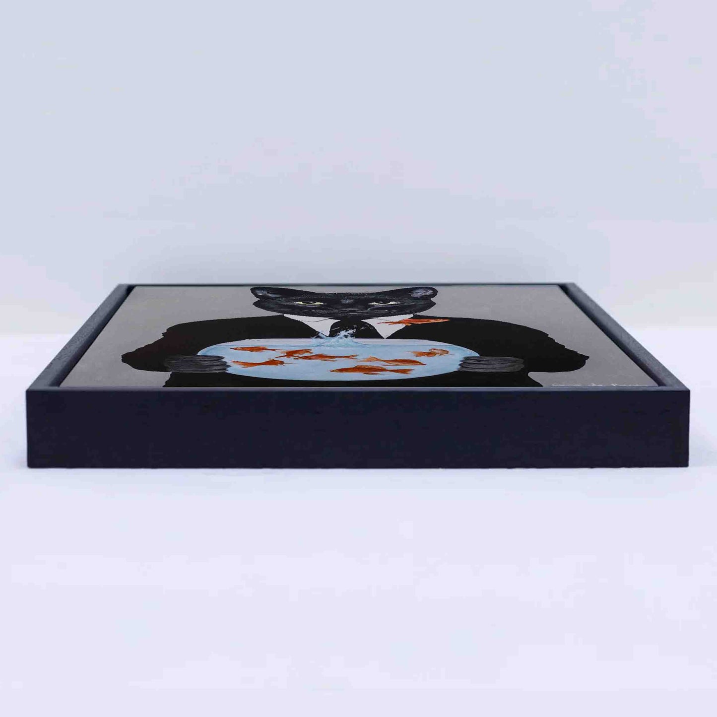 BLACK CAT WITH FISHBOWL | CANVAS