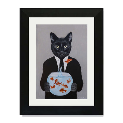 BLACK CAT WITH FISHBOWL | PRINT