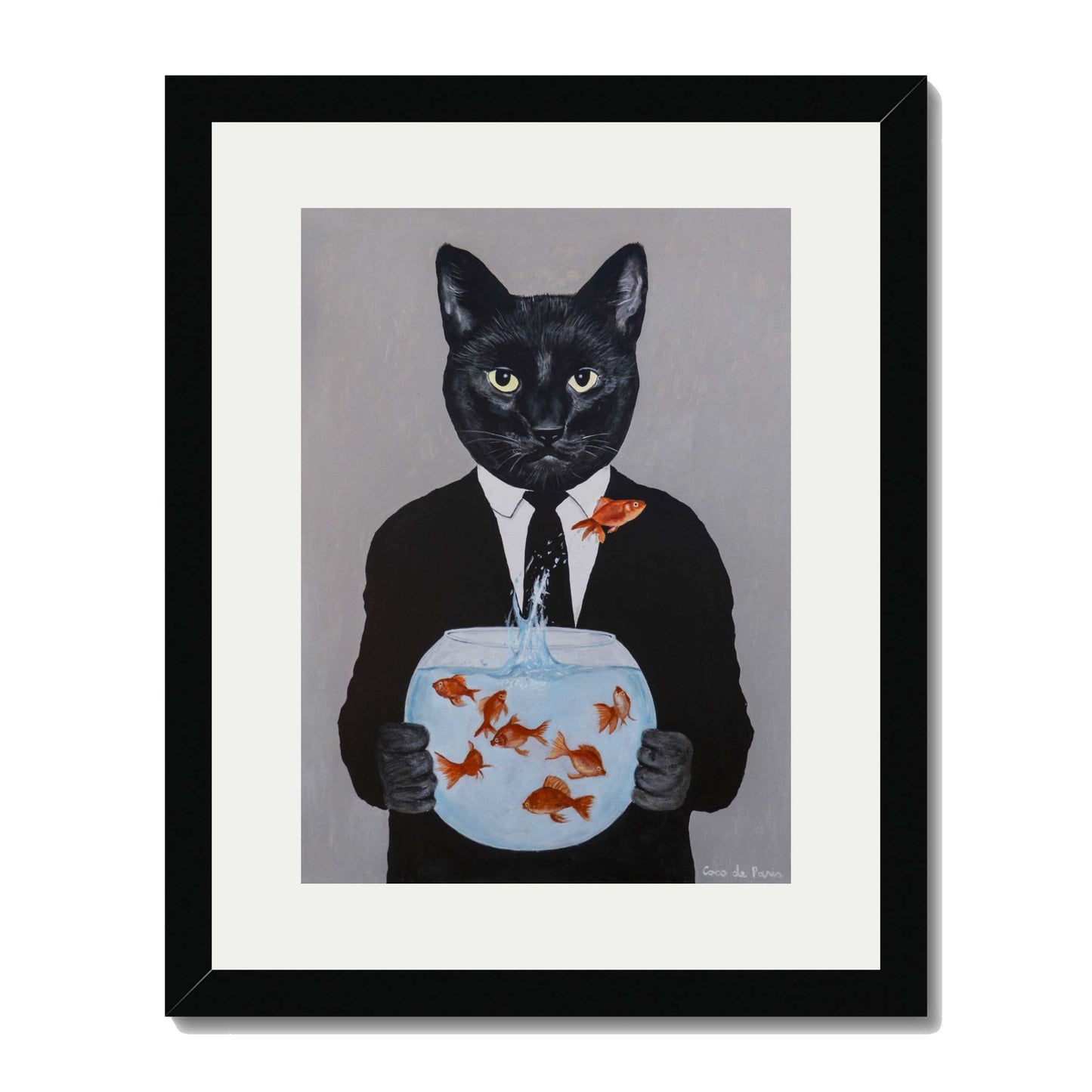 BLACK CAT WITH FISHBOWL | PRINT