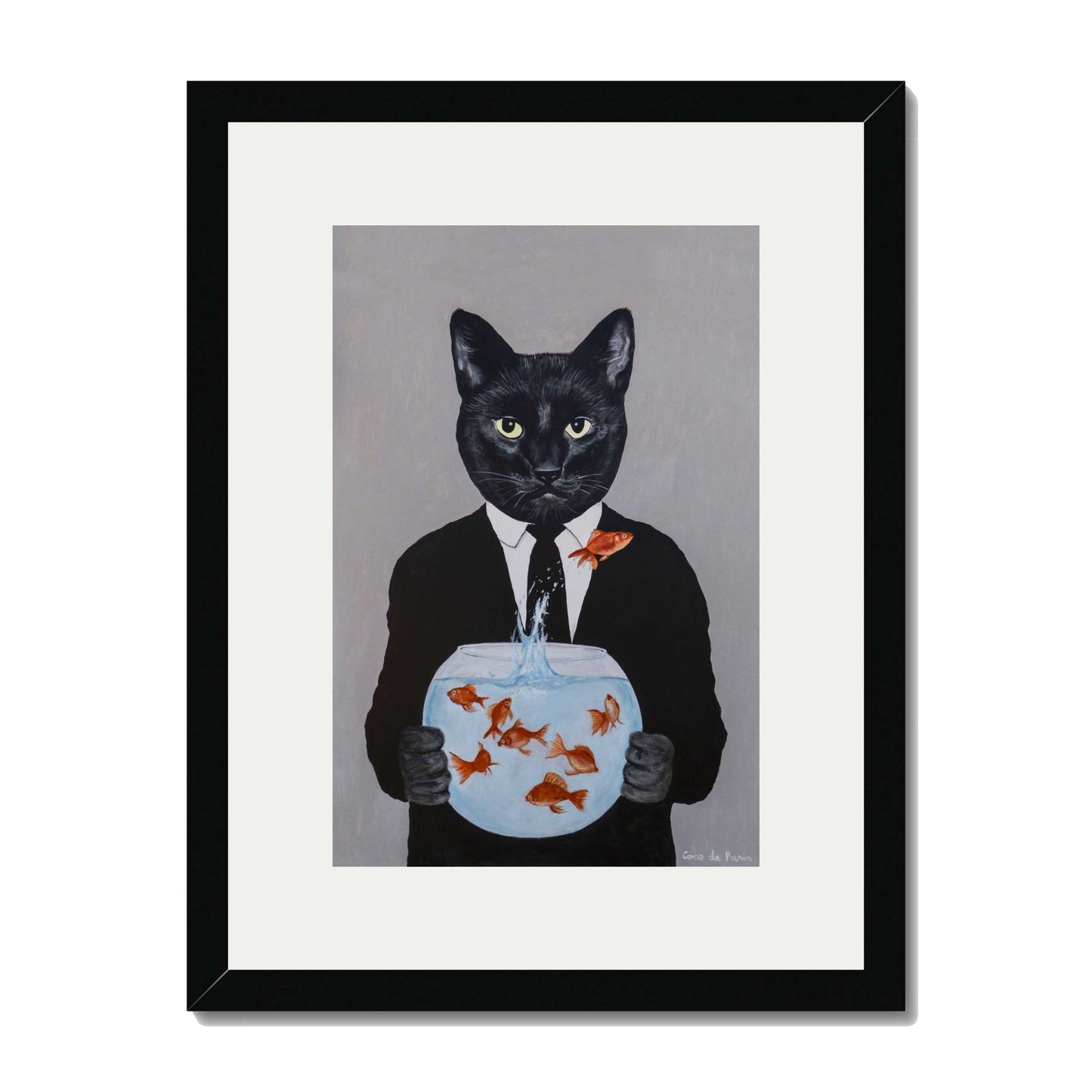 BLACK CAT WITH FISHBOWL | PRINT