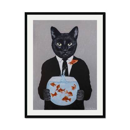 BLACK CAT WITH FISHBOWL | PRINT
