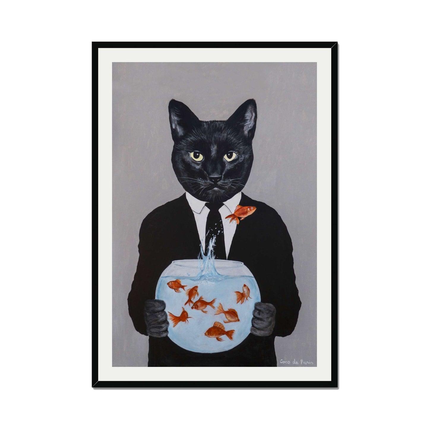 BLACK CAT WITH FISHBOWL | PRINT