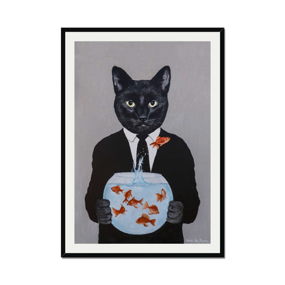 BLACK CAT WITH FISHBOWL | PRINT