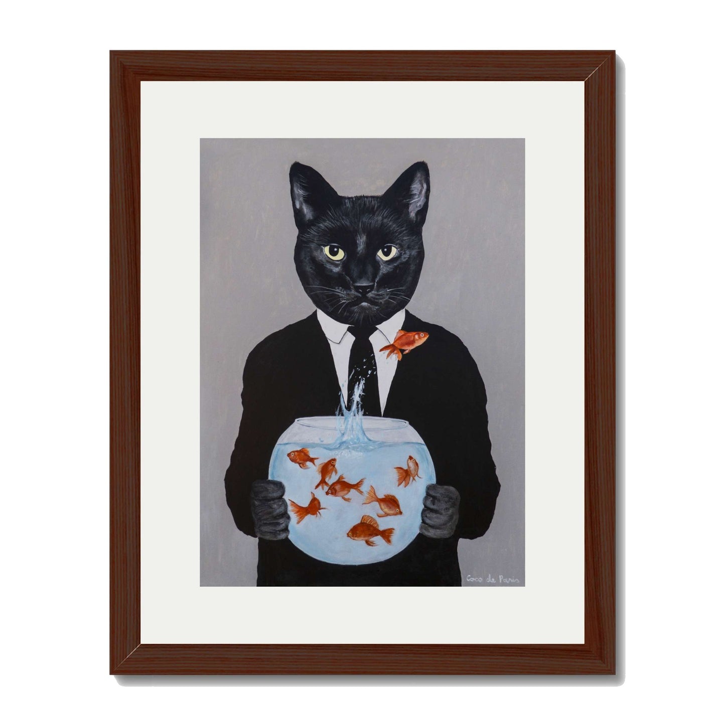 BLACK CAT WITH FISHBOWL | PRINT
