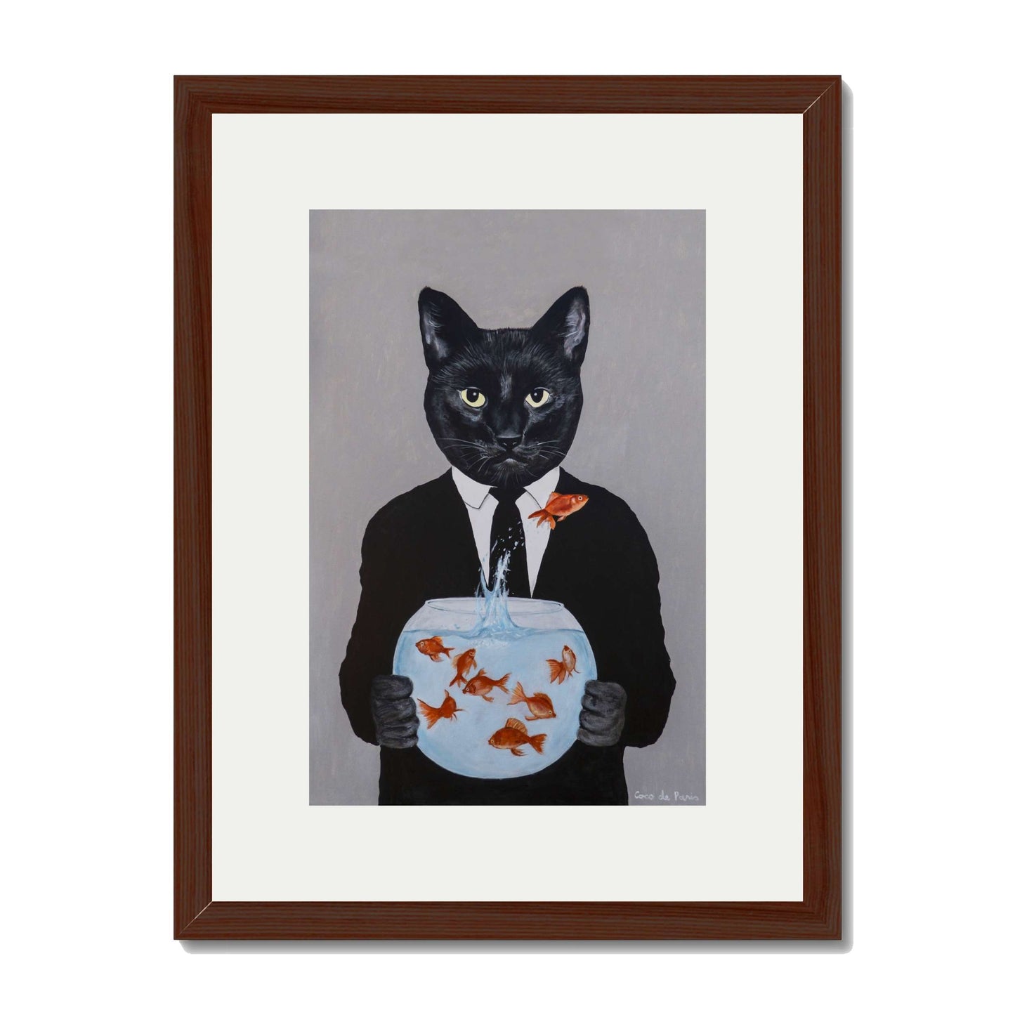 BLACK CAT WITH FISHBOWL | PRINT