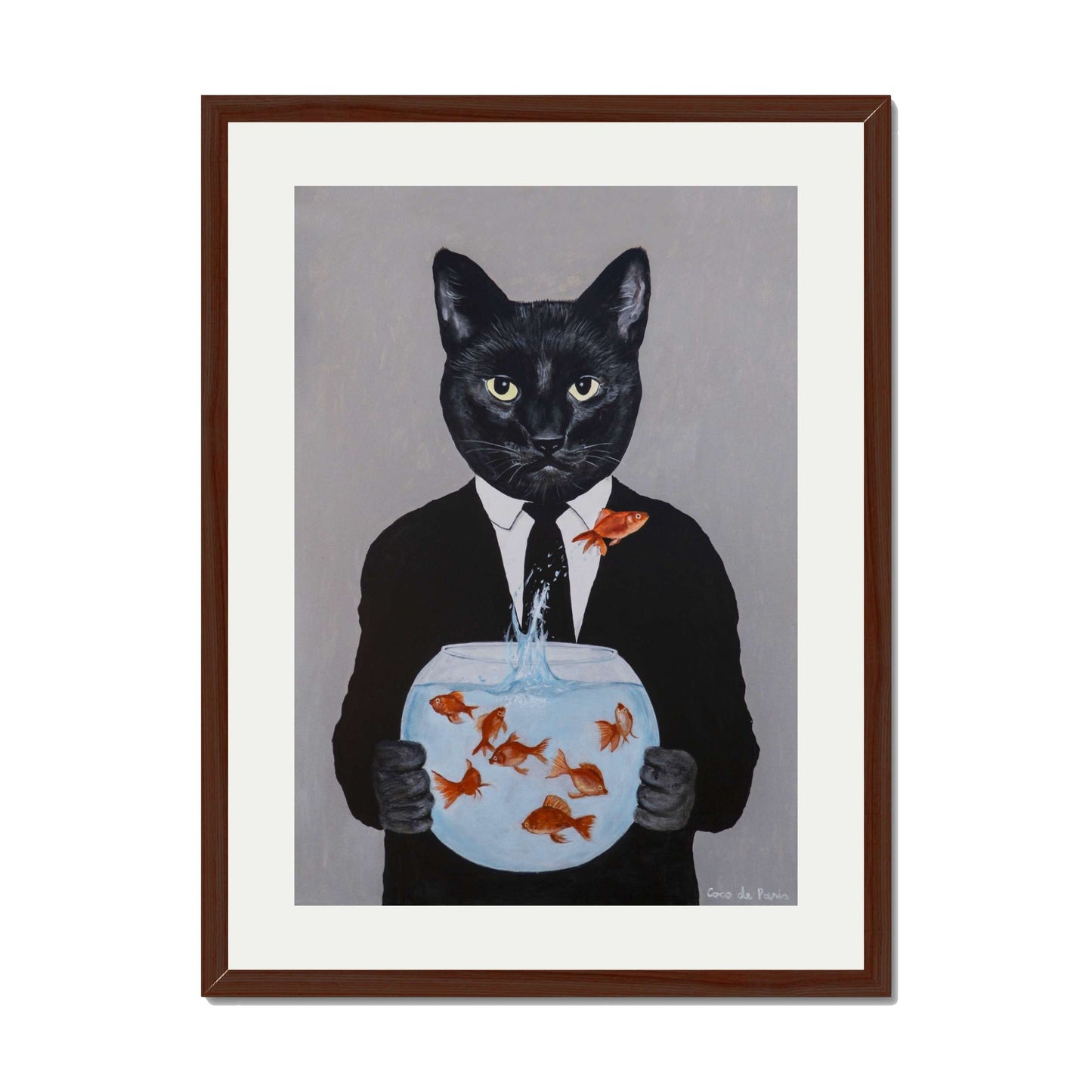 BLACK CAT WITH FISHBOWL | PRINT