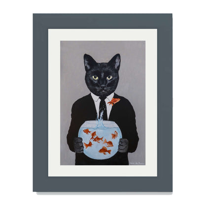 BLACK CAT WITH FISHBOWL | PRINT
