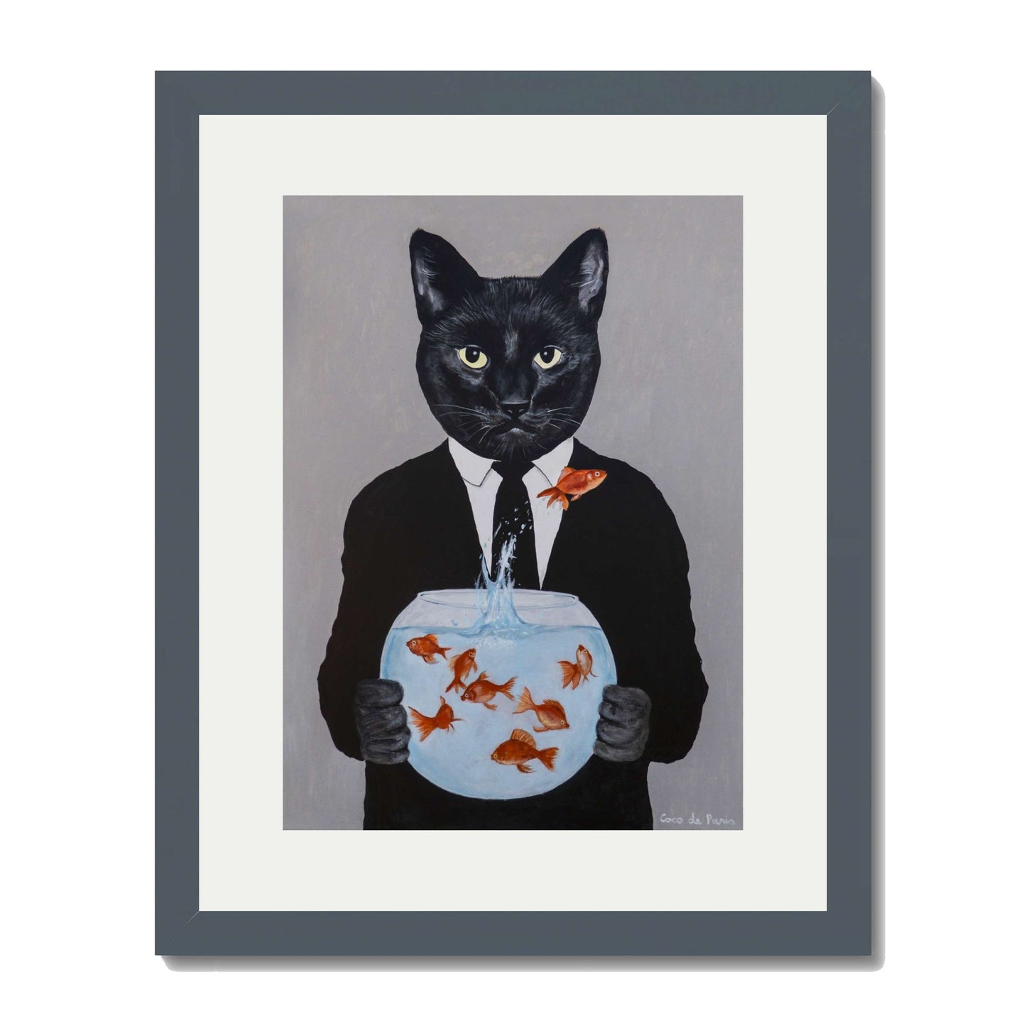 BLACK CAT WITH FISHBOWL | PRINT