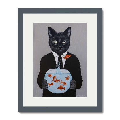 BLACK CAT WITH FISHBOWL | PRINT