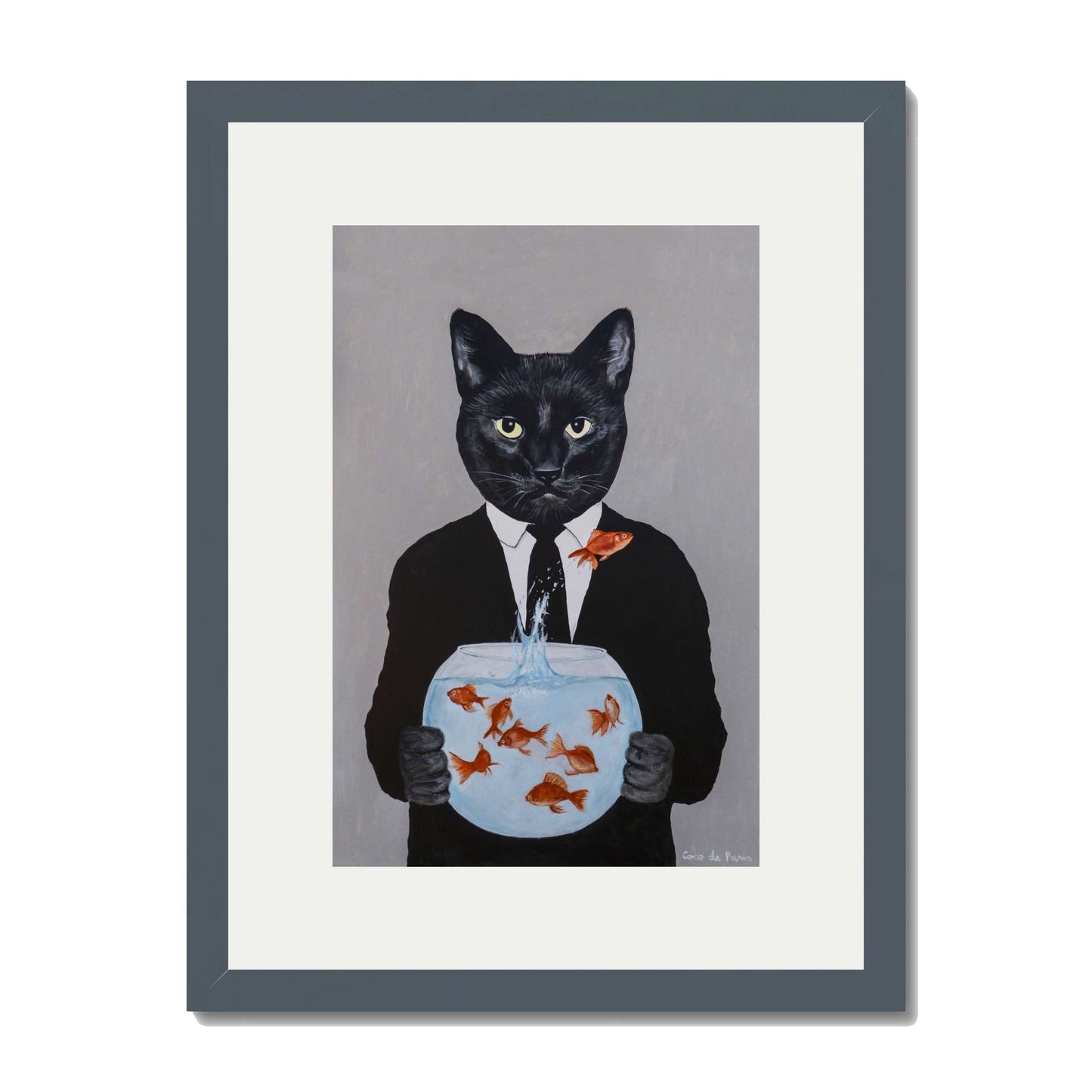 BLACK CAT WITH FISHBOWL | PRINT
