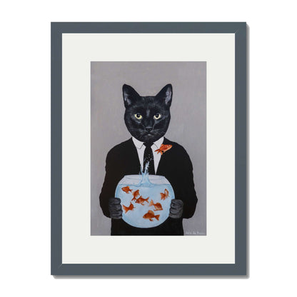 BLACK CAT WITH FISHBOWL | PRINT