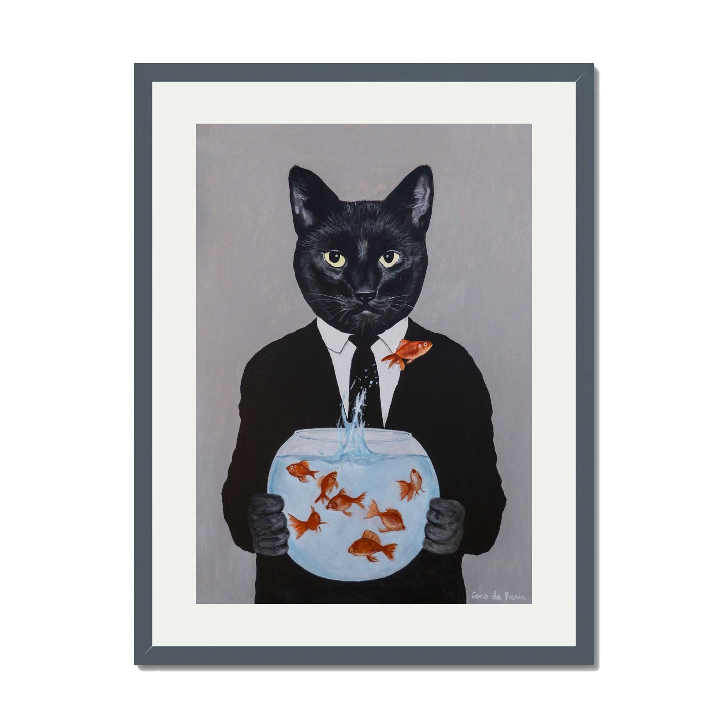BLACK CAT WITH FISHBOWL | PRINT