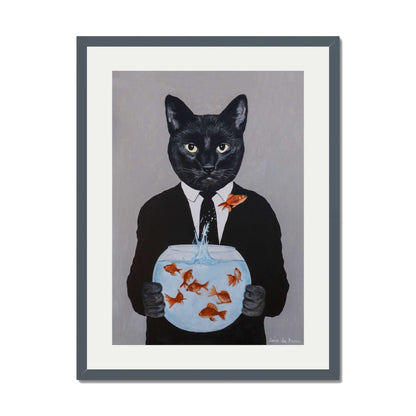 BLACK CAT WITH FISHBOWL | PRINT