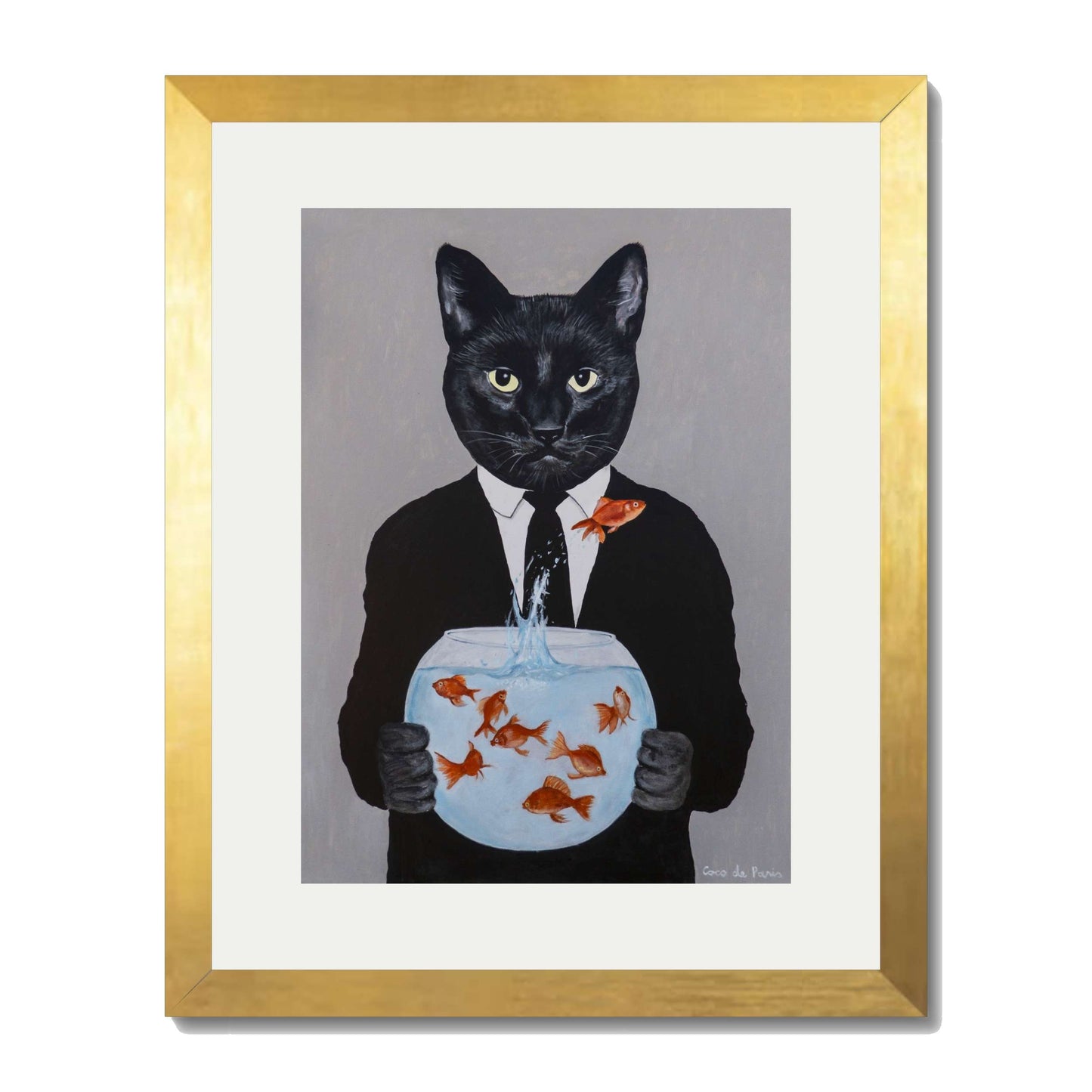 BLACK CAT WITH FISHBOWL | PRINT