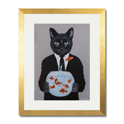 BLACK CAT WITH FISHBOWL | PRINT