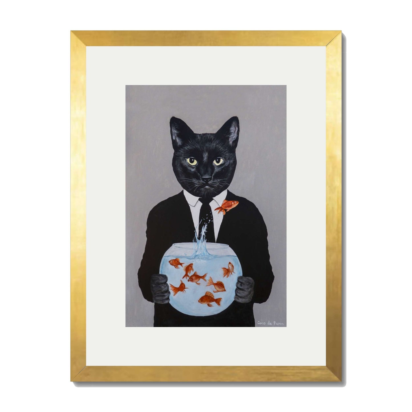 BLACK CAT WITH FISHBOWL | PRINT