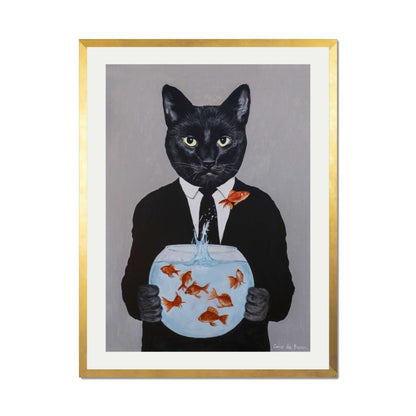 BLACK CAT WITH FISHBOWL | PRINT