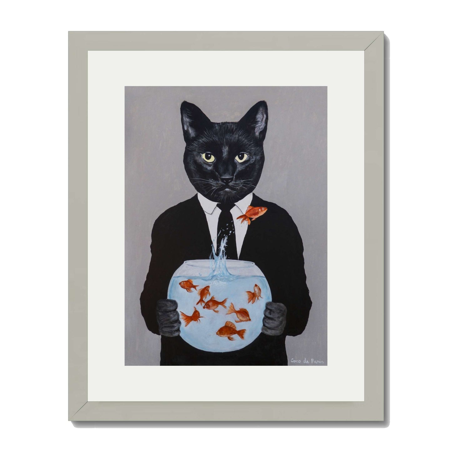 BLACK CAT WITH FISHBOWL | PRINT