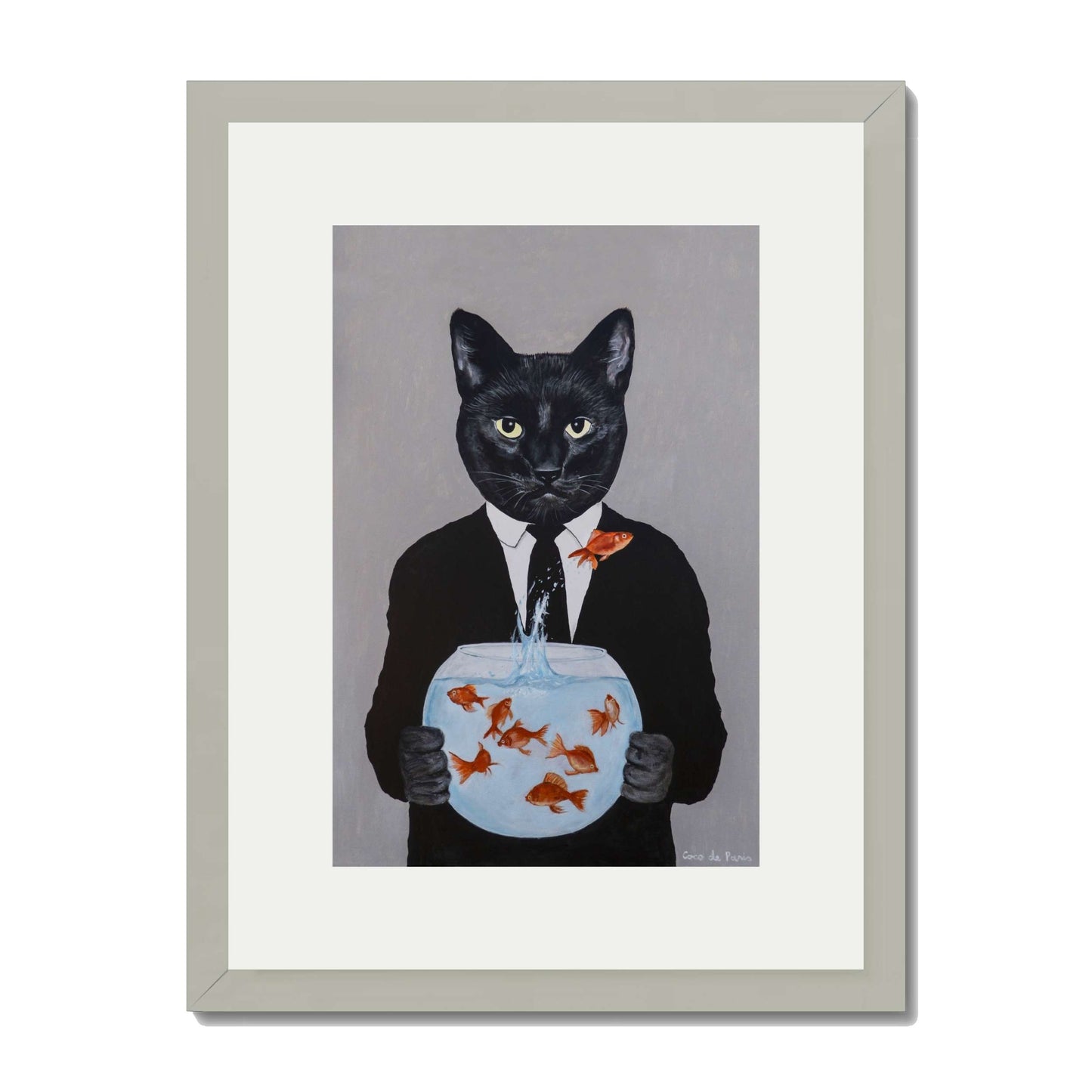 BLACK CAT WITH FISHBOWL | PRINT