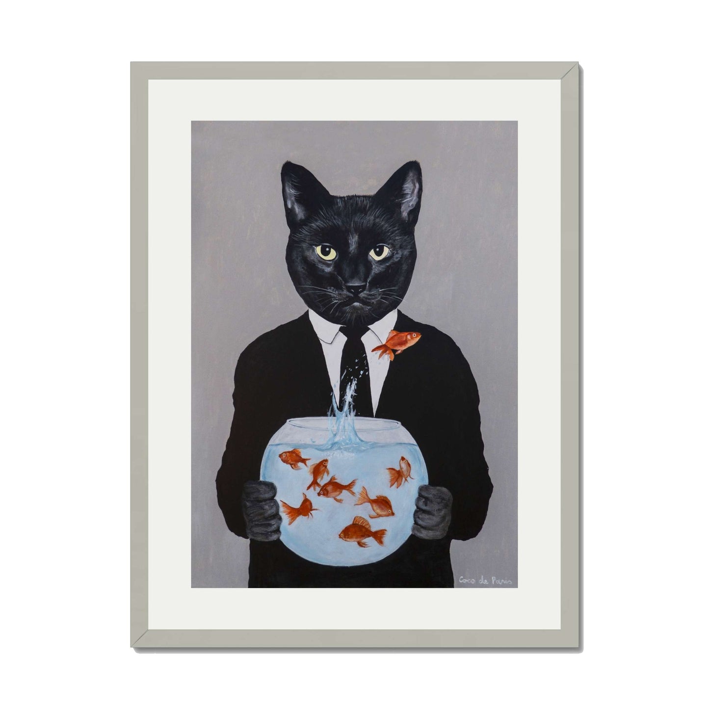 BLACK CAT WITH FISHBOWL | PRINT