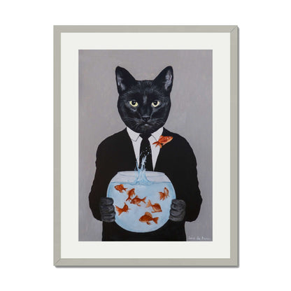 BLACK CAT WITH FISHBOWL | PRINT