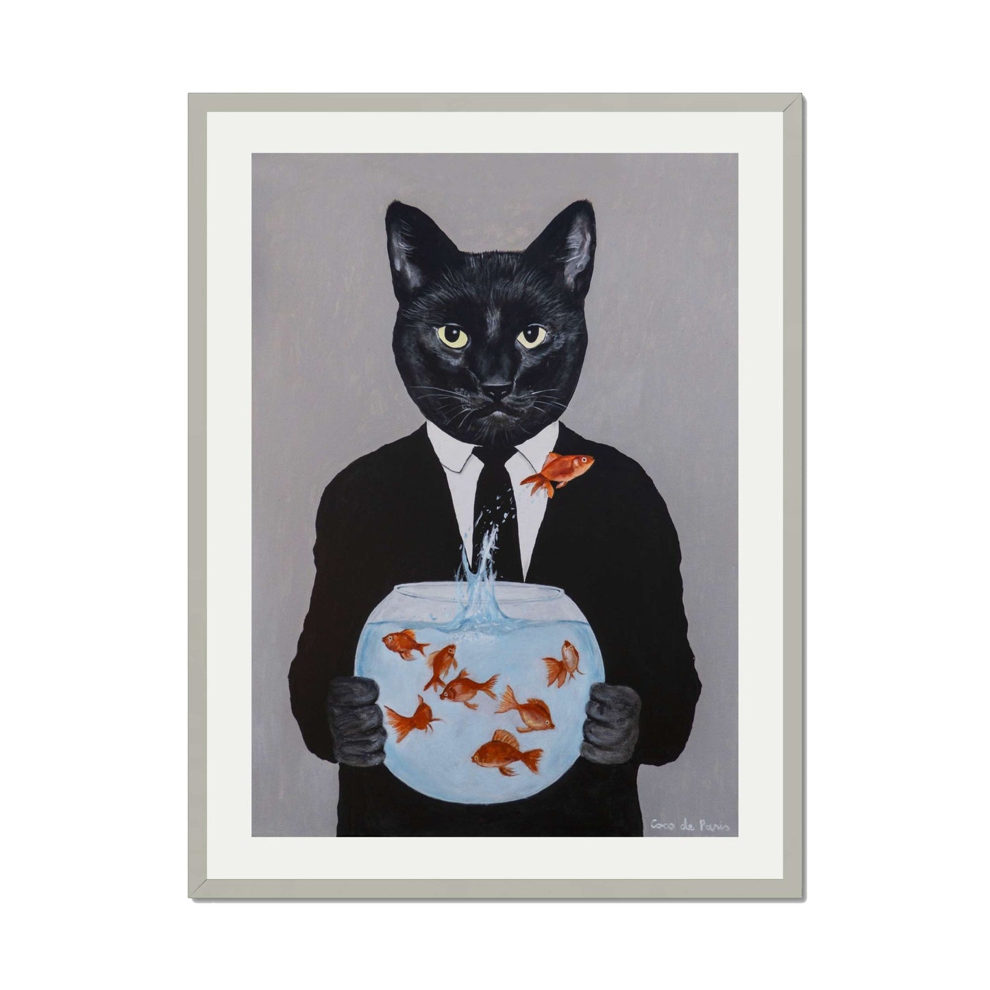BLACK CAT WITH FISHBOWL | PRINT