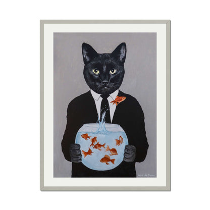 BLACK CAT WITH FISHBOWL | PRINT
