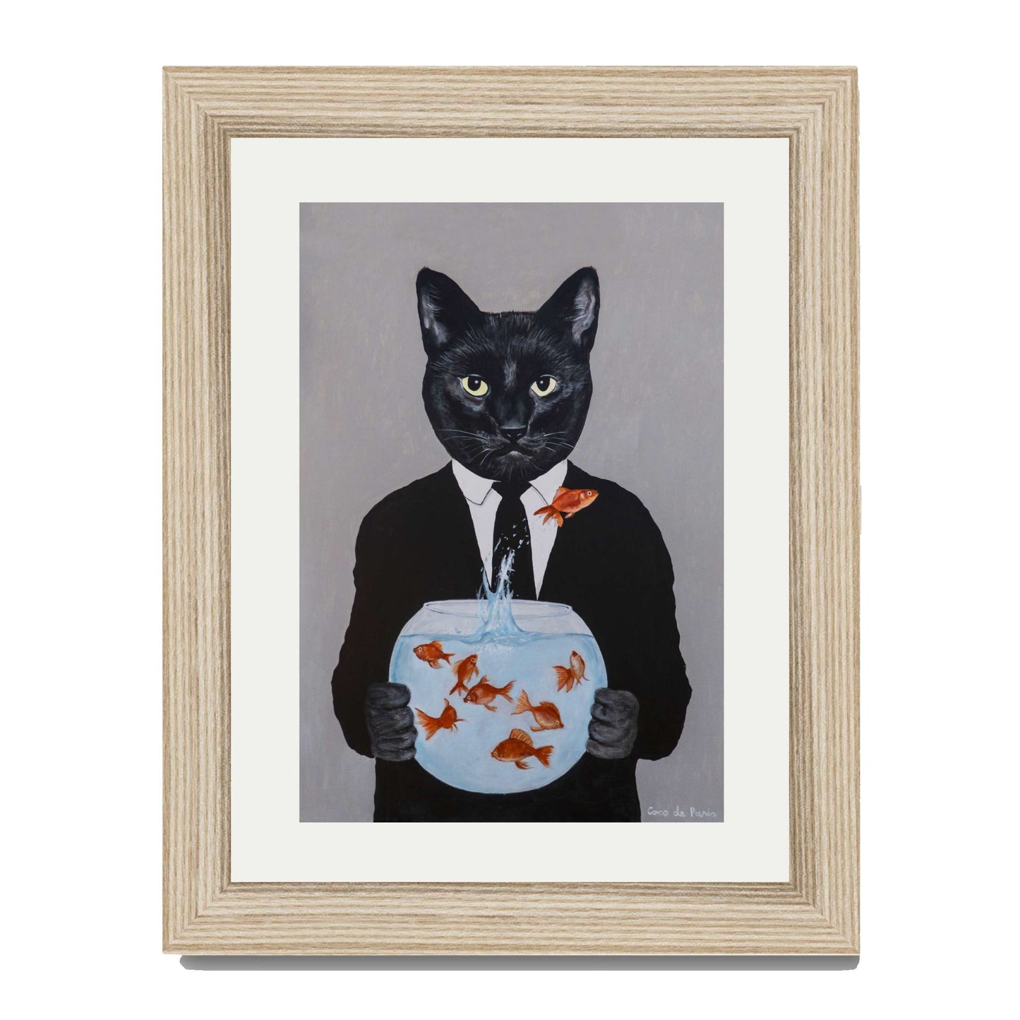 BLACK CAT WITH FISHBOWL | PRINT