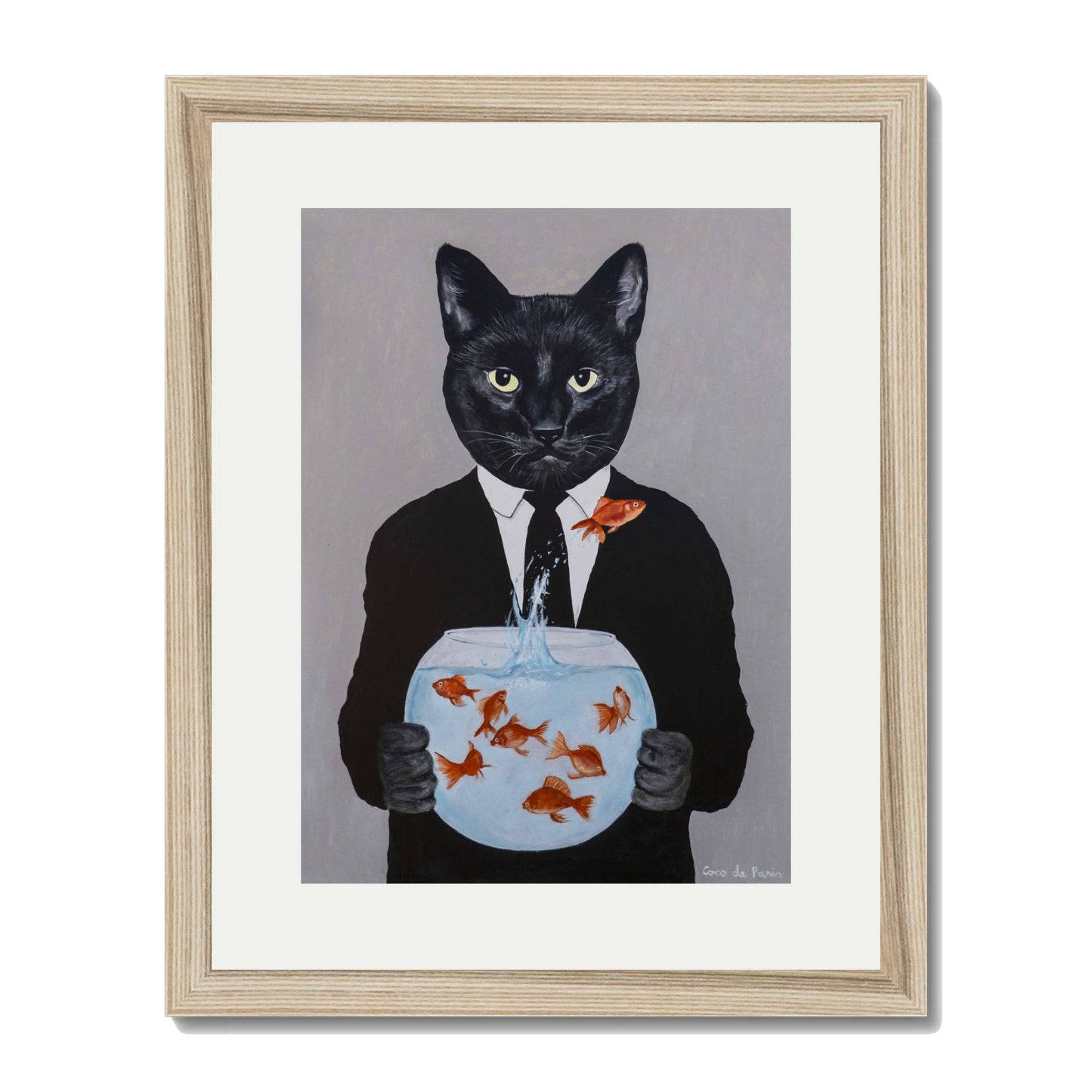 BLACK CAT WITH FISHBOWL | PRINT