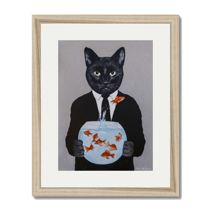 BLACK CAT WITH FISHBOWL | PRINT