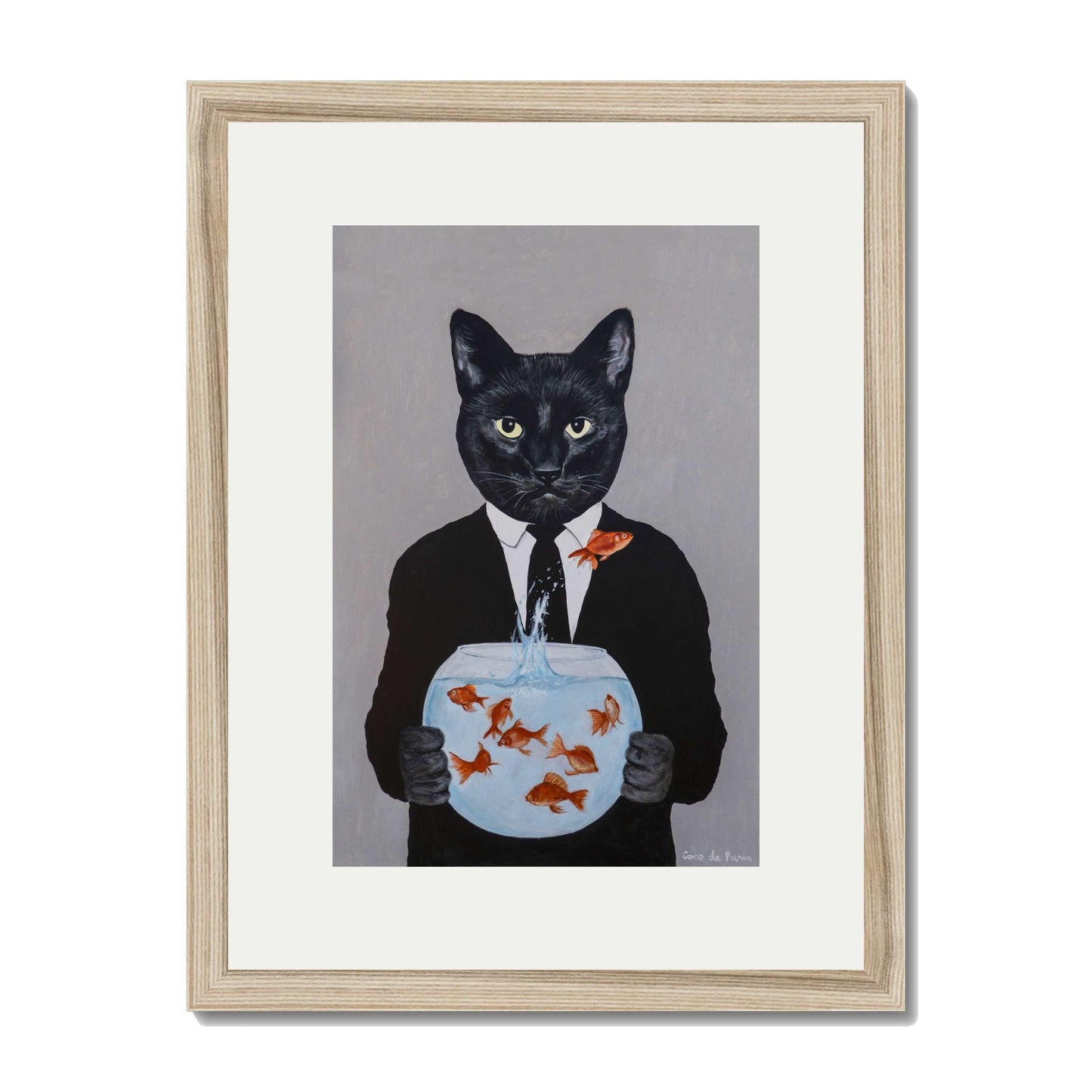 BLACK CAT WITH FISHBOWL | PRINT