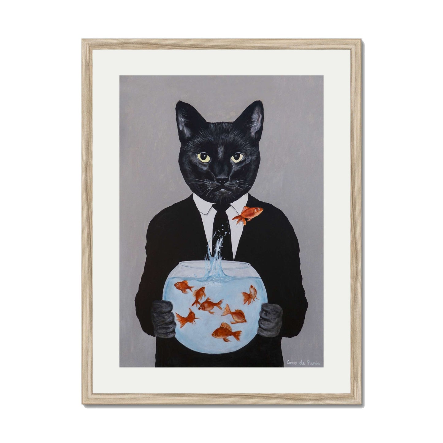 BLACK CAT WITH FISHBOWL | PRINT