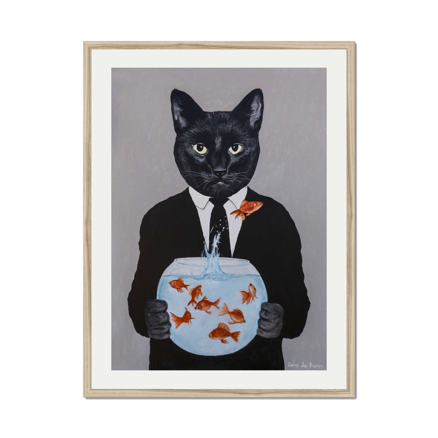 BLACK CAT WITH FISHBOWL | PRINT